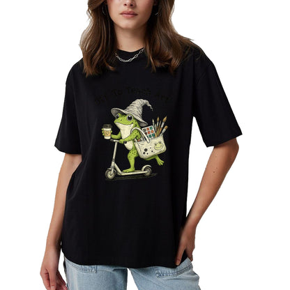 Best Student Shirt, Funny Back To School UnisexT-Shirt/Hoodie/Sweatshirt HLT00 - Frog Art Teacher Off to Teach Creative Classroom Painting T-Shirt