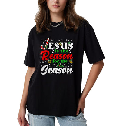 Christian Tee, Christian Faith Unisex T-Shirt/Hoodie/Sweatshirt HLT00 - Jesus Is The Reason For The Season Christmas X Mas Christian T-Shirt