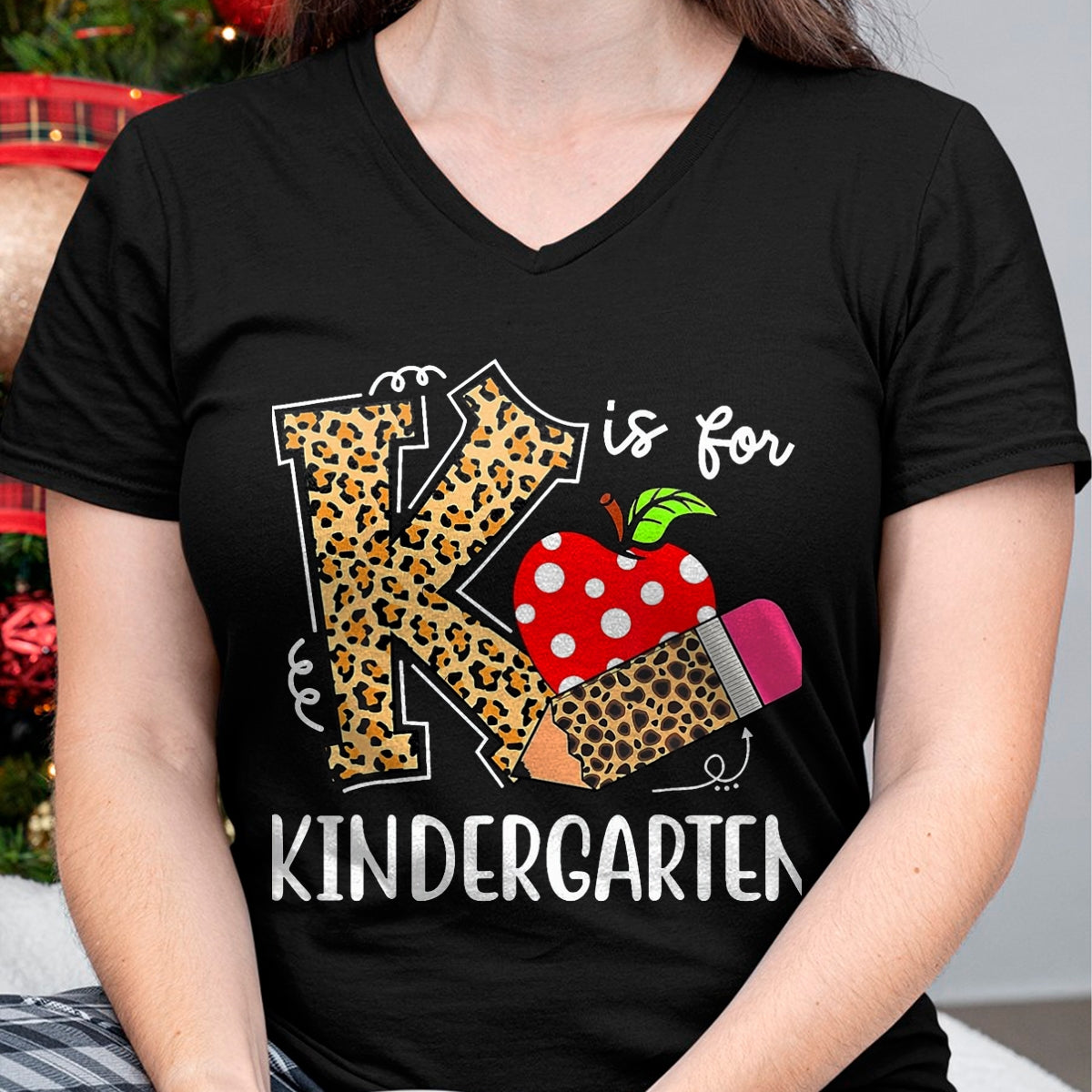 Best Student Shirt, Funny Back To School UnisexT-Shirt/Hoodie/Sweatshirt HLT00 - K is for Kindergarten Teacher Leopard Back to School Children T-Shirt, Men, Black, 3X-Large