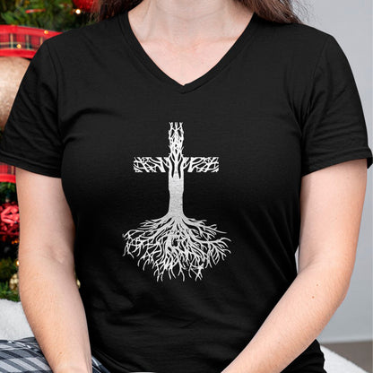 Christian Tee, Christian Faith Unisex T-Shirt/Hoodie/Sweatshirt HLT00 - Cross Roots God Jesus Christ Faith Religious Christian Gift T-Shirt