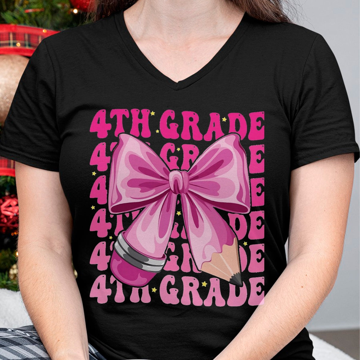 Best Student Shirt, Funny Back To School UnisexT-Shirt/Hoodie/Sweatshirt HLT00 - First Day of 4th Grade Girls Coquette Bow Back to School T-Shirt, Men, Black, 3X-Large