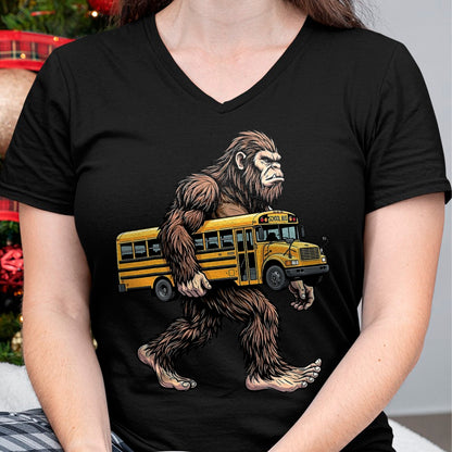 Best Student Shirt, Funny Back To School UnisexT-Shirt/Hoodie/Sweatshirt HLT00 - Bigfoot Carrying School Bus Funny Sasquatch Back to School T-Shirt