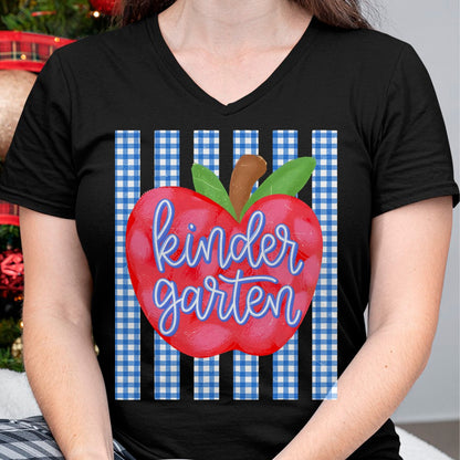 Best Student Shirt, Funny Back To School UnisexT-Shirt/Hoodie/Sweatshirt HLT00 - Kindergarten Apple Striped Happy First Day Back to School T-Shirt