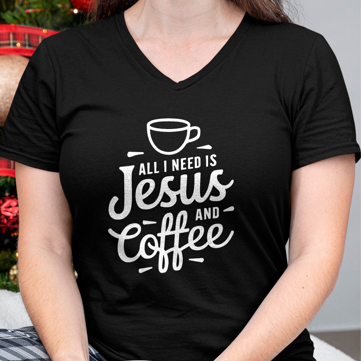 Christian Tee, Christian Faith Unisex T-Shirt/Hoodie/Sweatshirt HLT00 -  All I Need Is Jesus And Coffee Shirt Men Women Religious T-Shirt
