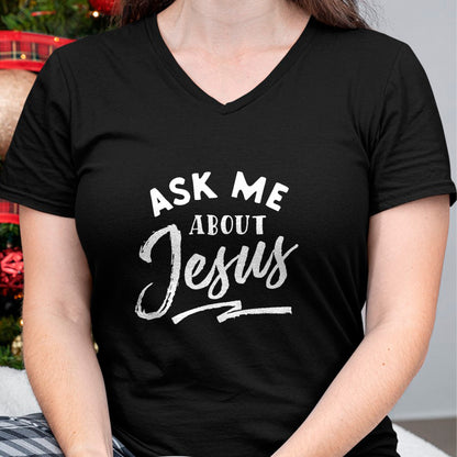 Christian Tee, Christian Faith Unisex T-Shirt/Hoodie/Sweatshirt HLT00 - Christian T Shirt Ask me about Jesus T-Shirt