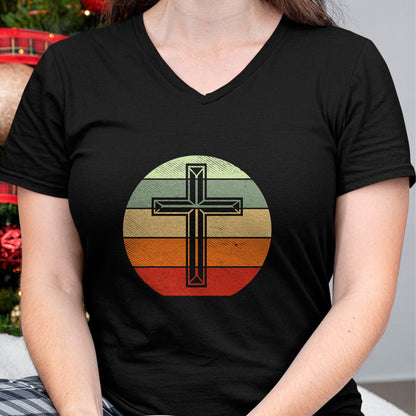 Christian Tee, Christian Faith Unisex T-Shirt/Hoodie/Sweatshirt HLT00 - Jesus Retro Cross Christ God Faith Religious Christian Gift T-Shirt