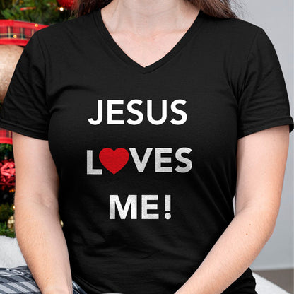 Christian Tee, Christian Faith Unisex T-Shirt/Hoodie/Sweatshirt HLT00 - Christian Jesus Loves Me T-Shirt T-Shirt