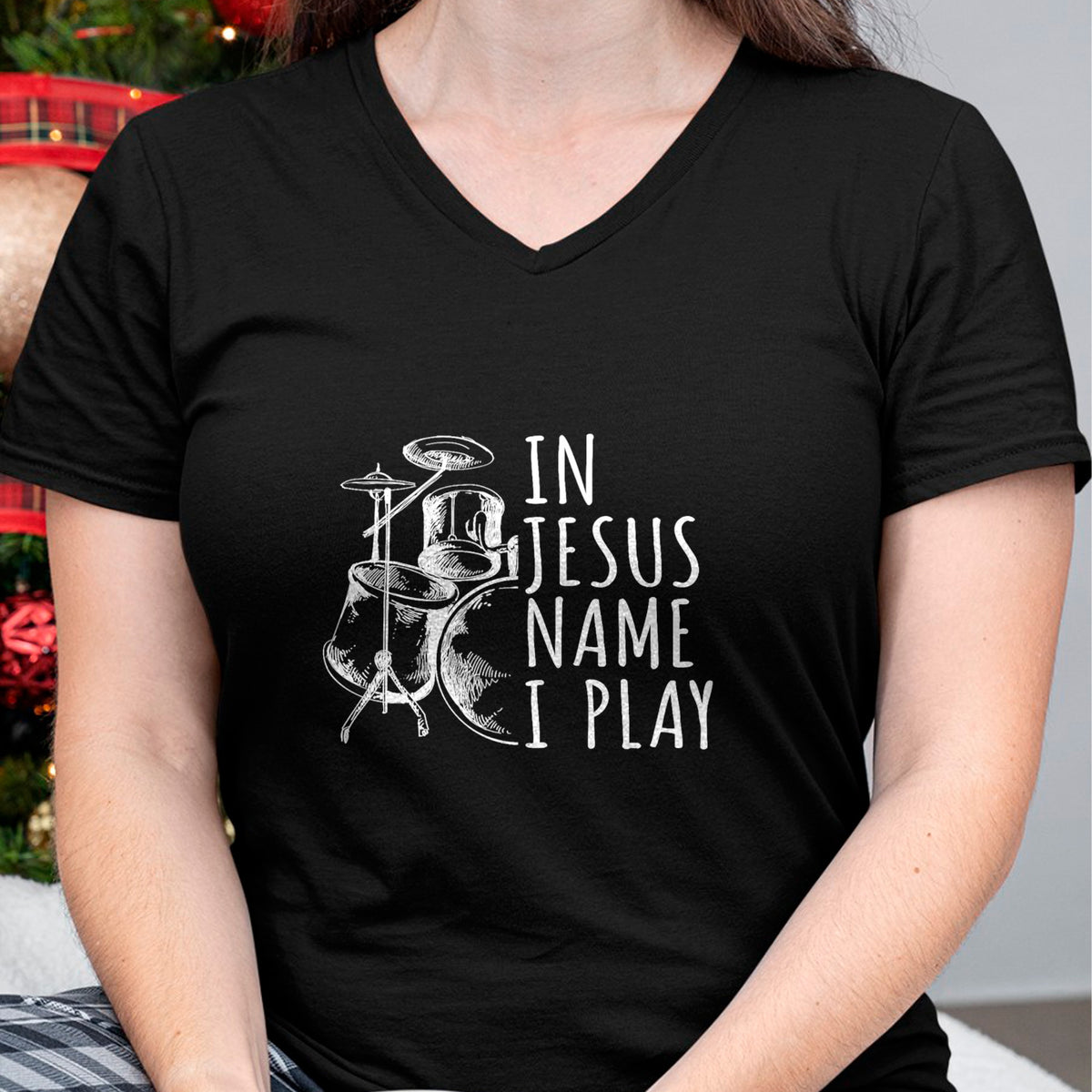 Christian Tee, Christian Faith Unisex T-Shirt/Hoodie/Sweatshirt HLT00 - Christian Drumming In Jesus Name Play Drums Worship Drummer T-Shirt