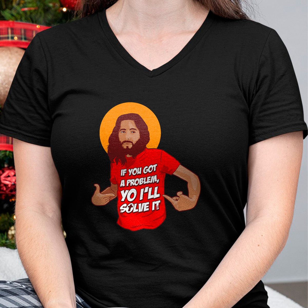 Christian Tee, Christian Faith Unisex T-Shirt/Hoodie/Sweatshirt HLT00 - Funny Jesus Christian Meme Yo I_ll Solve It Christmas T-Shirt