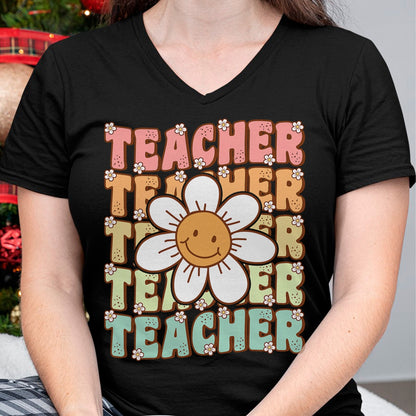 Best Student Shirt, Funny Back To School UnisexT-Shirt/Hoodie/Sweatshirt HLT00 - Groovy Teacher Cute Daisy Flower Retro Back to School T-Shirt