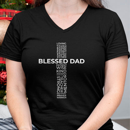 Christian Tee, Christian Faith Unisex T-Shirt/Hoodie/Sweatshirt HLT00 - Christian Blessed Dad Cross Father_s Day Shirt T-Shirt