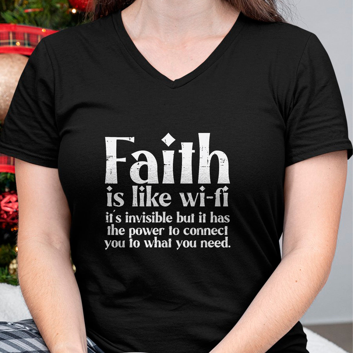 Christian Tee, Christian Faith Unisex T-Shirt/Hoodie/Sweatshirt HLT00 - Faith Is Like Wifi God Jesus Religious Christian Men Women T-Shirt