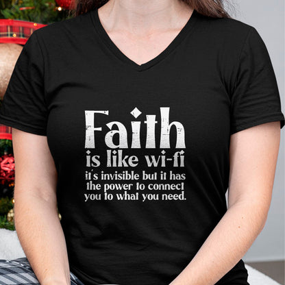 Christian Tee, Christian Faith Unisex T-Shirt/Hoodie/Sweatshirt HLT00 - Faith Is Like Wifi God Jesus Religious Christian Men Women T-Shirt
