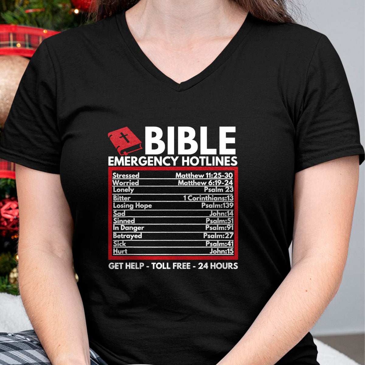Christian Tee, Christian Faith Unisex T-Shirt/Hoodie/Sweatshirt HLT00 -  Bible Emergency Numbers - Funny Christian Bible & Jesus T-Shirt