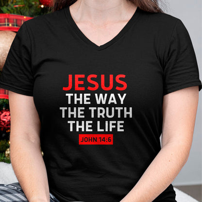 Christian Tee, Christian Faith Unisex T-Shirt/Hoodie/Sweatshirt HLT00 - Jesus The Way Truth Life John 14 6 Christian Bible Verse T-Shirt (2)
