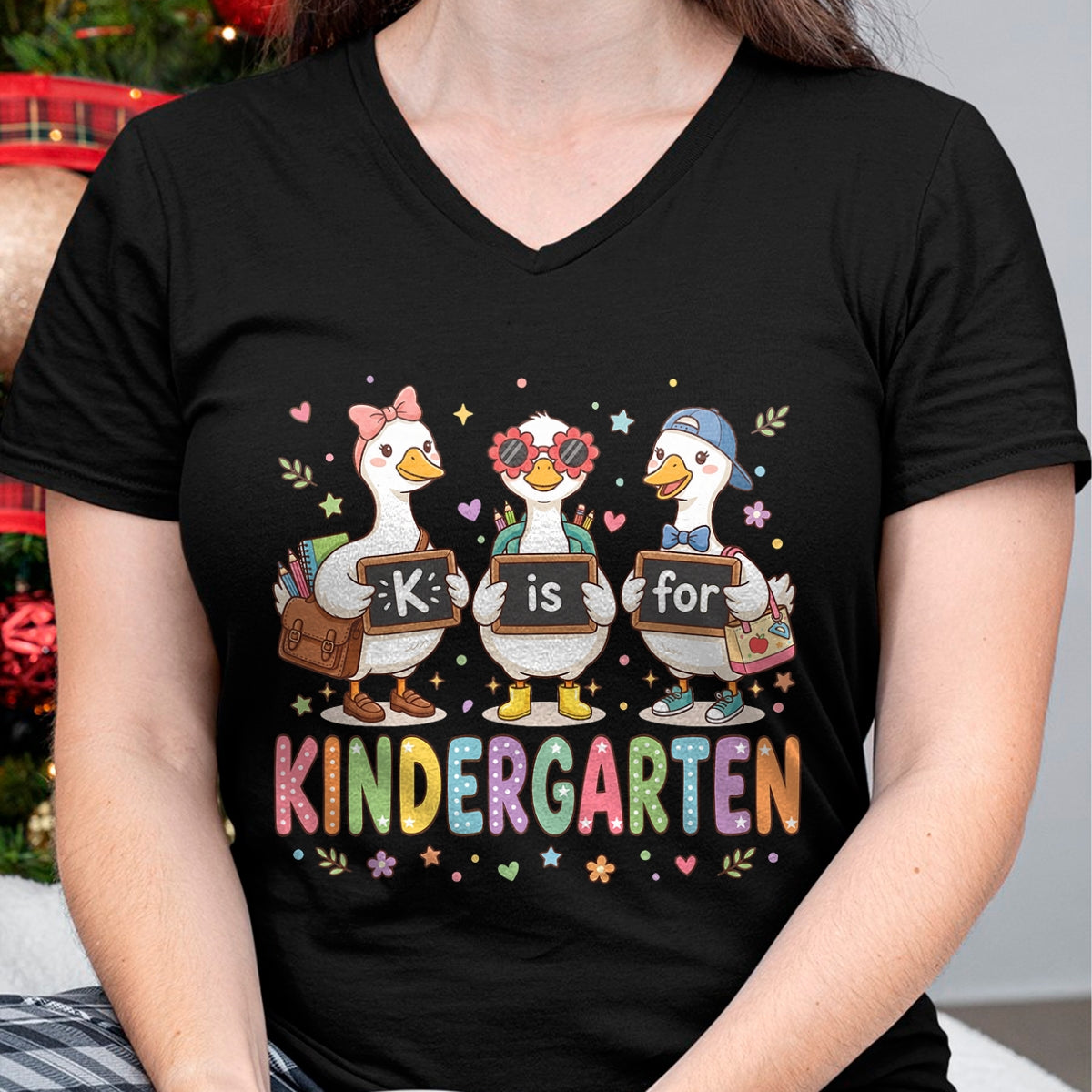 Best Student Shirt, Funny Back To School UnisexT-Shirt/Hoodie/Sweatshirt HLT00 - K is for Kindergarten Teacher Silly Goose Back to School T-Shirt