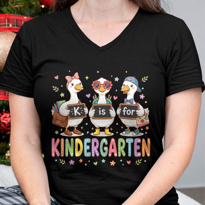 Best Student Shirt, Funny Back To School UnisexT-Shirt/Hoodie/Sweatshirt HLT00 - K is for Kindergarten Teacher Silly Goose Back to School T-Shirt