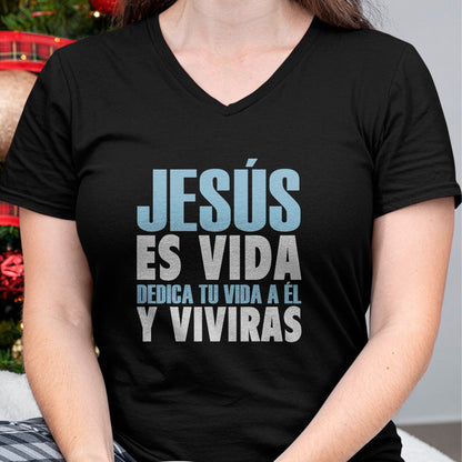 Christian Tee, Christian Faith Unisex T-Shirt/Hoodie/Sweatshirt HLT00 - Jesus Es Vida, Spanish T-Shirt, Spanish Christian Shirt T-Shirt