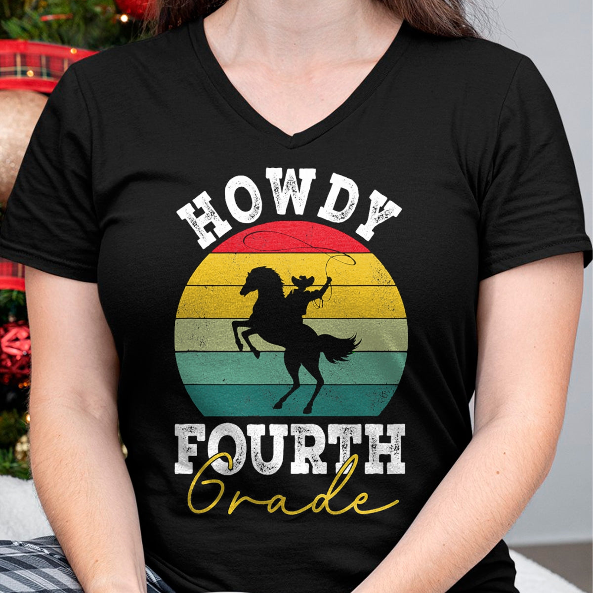 Best Student Shirt, Funny Back To School UnisexT-Shirt/Hoodie/Sweatshirt HLT00 - Howdy 4th Grade Cowboy Western Back To School Fourth Grade T-Shirt