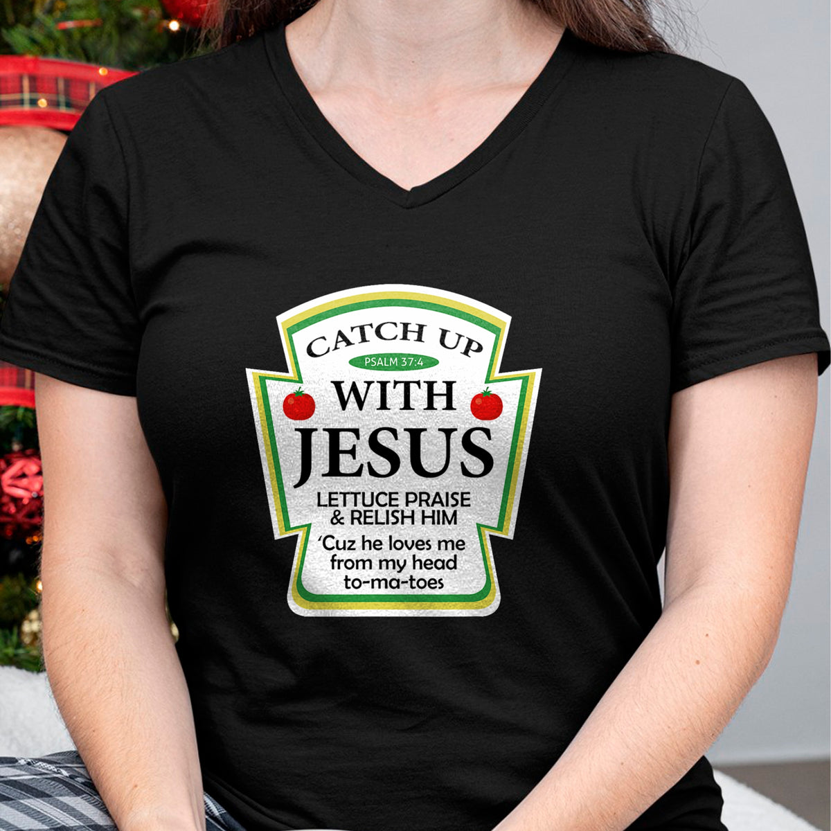 Christian Tee, Christian Faith Unisex T-Shirt/Hoodie/Sweatshirt HLT00 -  Catch Up With Jesus Ketchup Hoodie Funny Christian Gift T-Shirt