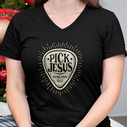 Christian Tee, Christian Faith Unisex T-Shirt/Hoodie/Sweatshirt HLT00 - Guitar Pick Jesus Christian Music Guitarist Pastor Retro T-Shirt