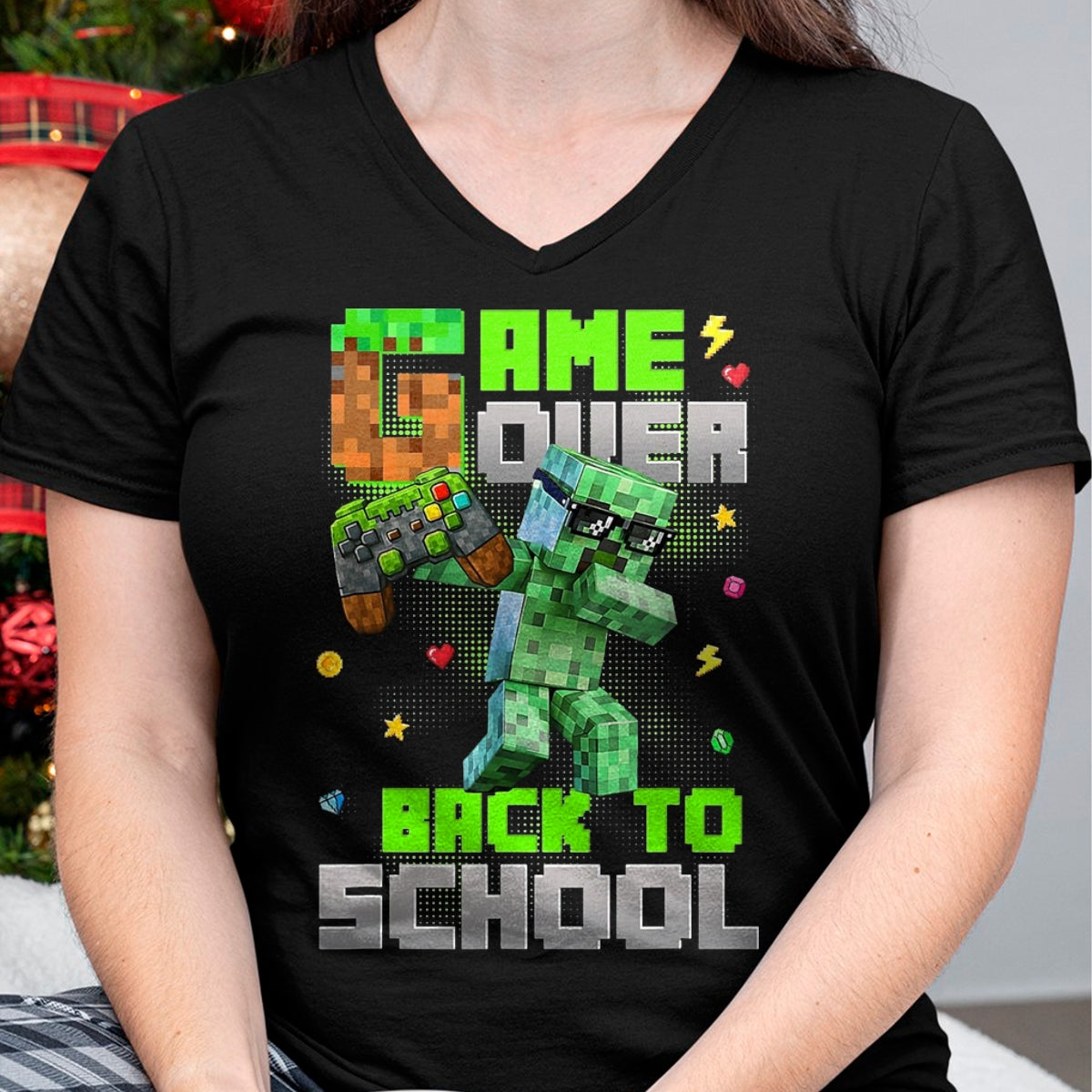 Best Student Shirt, Funny Back To School UnisexT-Shirt/Hoodie/Sweatshirt HLT00 - Game Over Back to School Funny Bruh We Back Kids Boy Gaming T-Shirt, Men, Black, 3X-Large