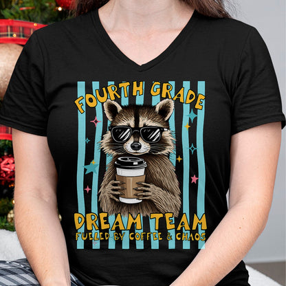 Best Student Shirt, Funny Back To School UnisexT-Shirt/Hoodie/Sweatshirt HLT00 - Fourth 4th Grade Dream Team Raccoon Teacher Back to School T-Shirt