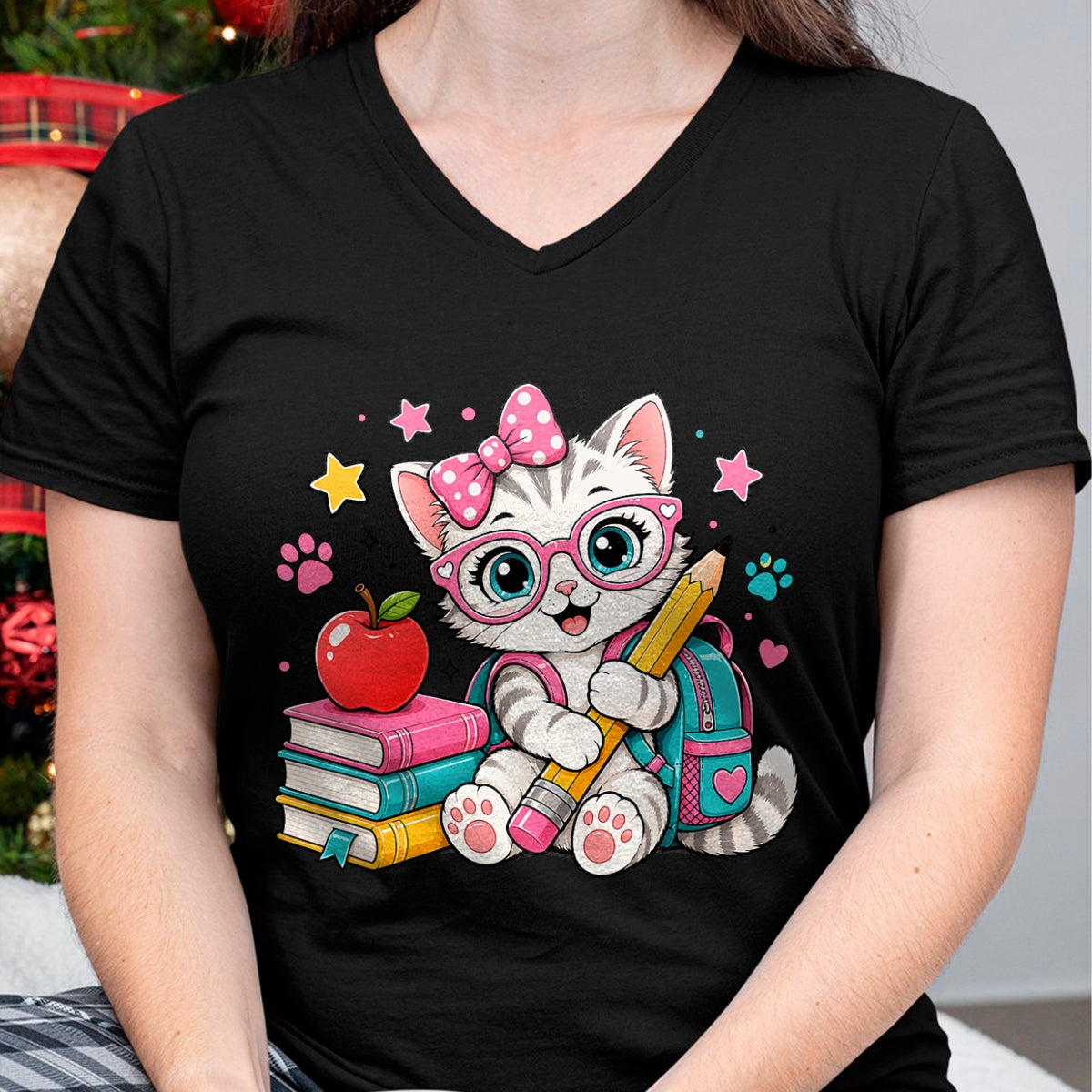 Best Student Shirt, Funny Back To School UnisexT-Shirt/Hoodie/Sweatshirt HLT00 - Cute Kitten Back to School Girl Cat Student T-Shirt