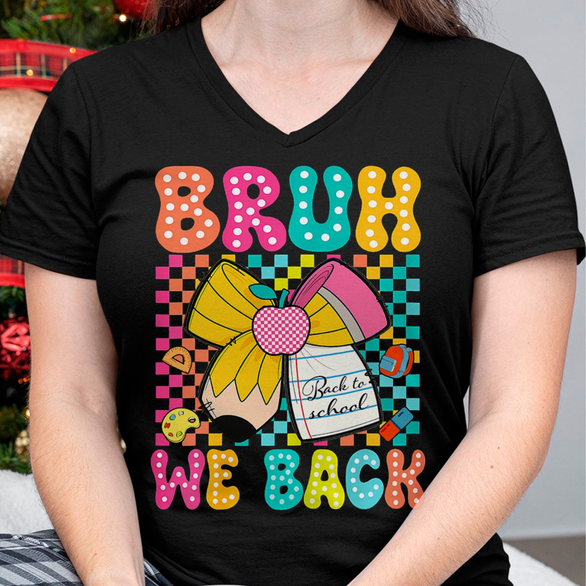Best Student Shirt, Funny Back To School UnisexT-Shirt/Hoodie/Sweatshirt HLT00 - Bruh We Back Pencil Bow Back to School Teacher Boys Girls T-Shirt