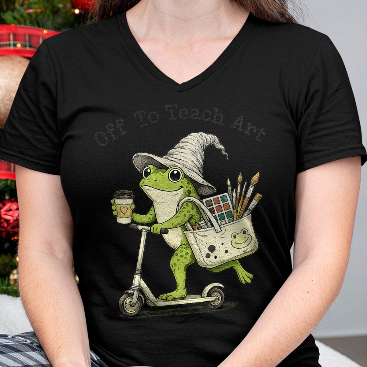 Best Student Shirt, Funny Back To School UnisexT-Shirt/Hoodie/Sweatshirt HLT00 - Frog Art Teacher Off to Teach Creative Classroom Painting T-Shirt