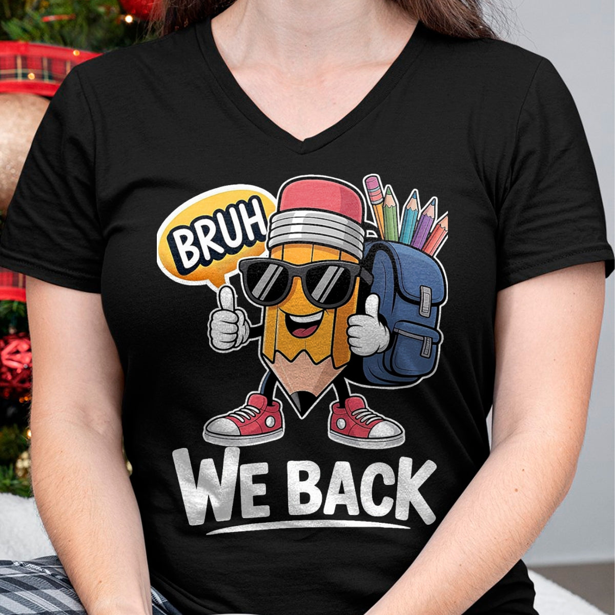 Best Student Shirt, Funny Back To School UnisexT-Shirt/Hoodie/Sweatshirt HLT00 - Bruh We Back Cute Pencil Teacher Student Boys Back to School T-Shirt, Men, Black, 3X-Large