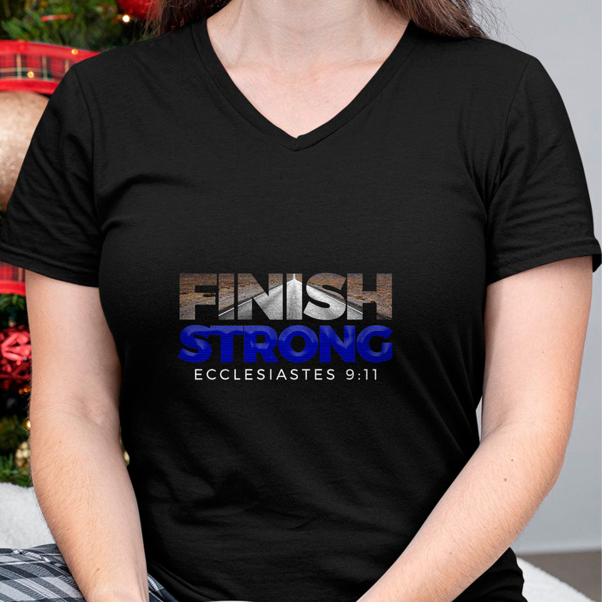Christian Tee, Christian Faith Unisex T-Shirt/Hoodie/Sweatshirt HLT00 - Finish Strong Christian Jesus Apparel T Shirt Gift Blue T-Shirt