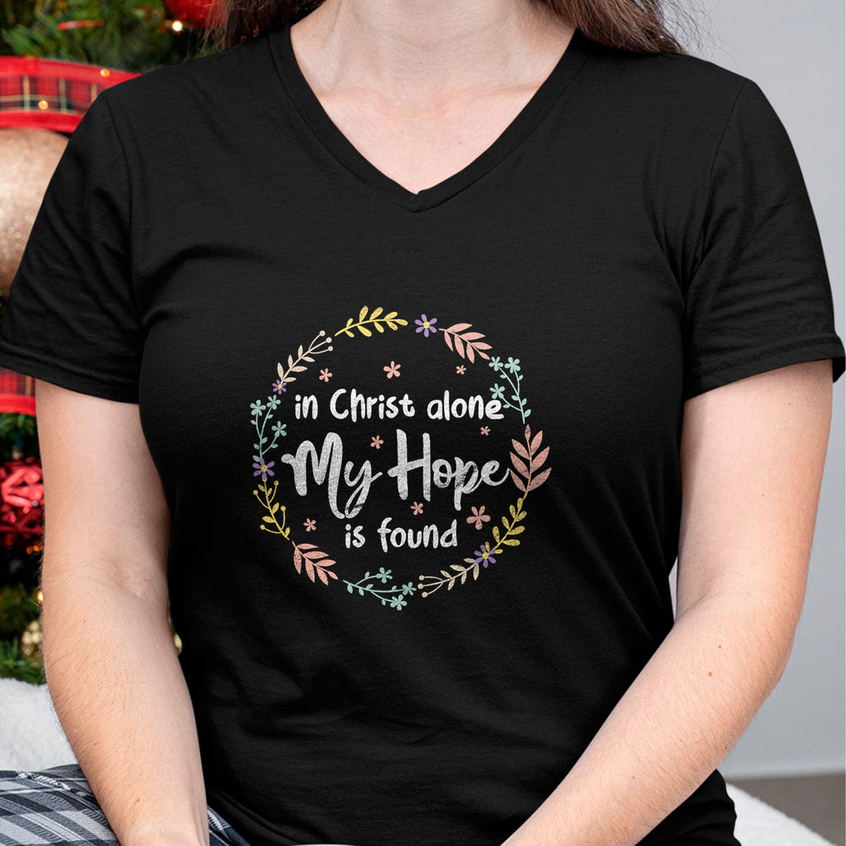 Christian Tee, Christian Faith Unisex T-Shirt/Hoodie/Sweatshirt HLT00 - In Christ Alone My Hope Is Found Christian Religious Faith T-Shirt