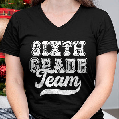 Best Student Shirt, Funny Back To School UnisexT-Shirt/Hoodie/Sweatshirt HLT00 - Kids Teacher Sixth Grade Retro Back to School Team 6th Grade T-Shirt, Men, Black, 3X-Large
