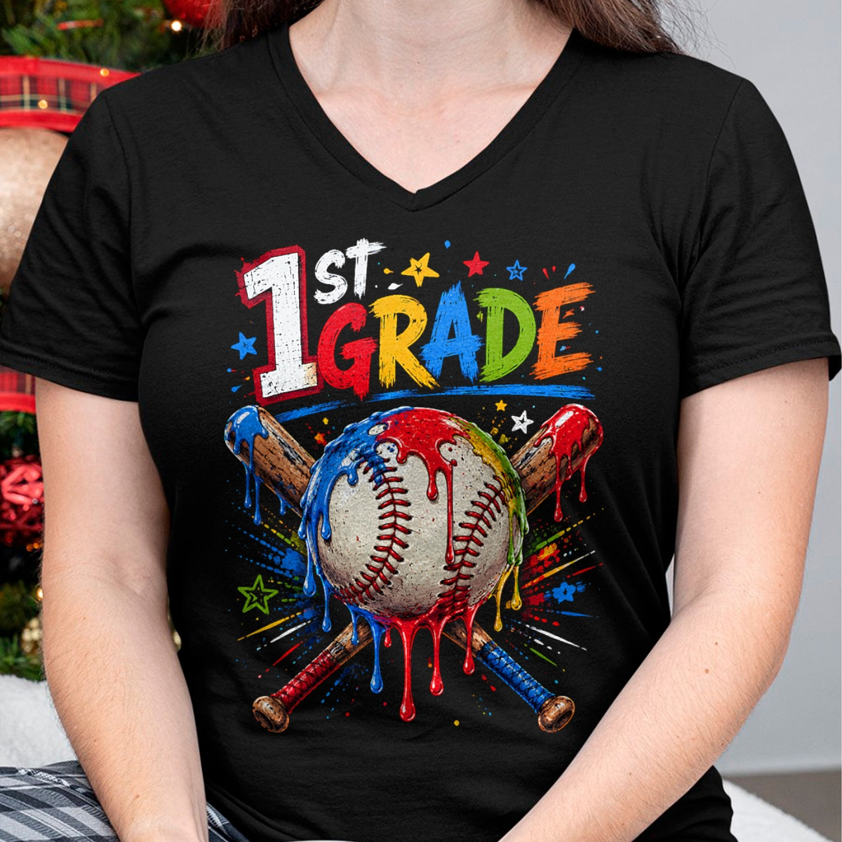 Best Student Shirt, Funny Back To School UnisexT-Shirt/Hoodie/Sweatshirt HLT00 - 1st Grade Back to School Baseball drip ice Cream T-Shirt