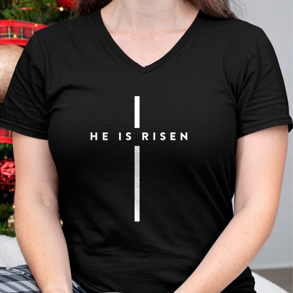Christian Tee, Christian Faith Unisex T-Shirt/Hoodie/Sweatshirt HLT00 - He Is Risen Cross Jesus Easter Day Christmas Christians T-Shirt