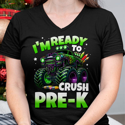Best Student Shirt, Funny Back To School UnisexT-Shirt/Hoodie/Sweatshirt HLT00 - I_m Ready to Crush Pre-K Monster Truck Boys Back to School T-Shirt