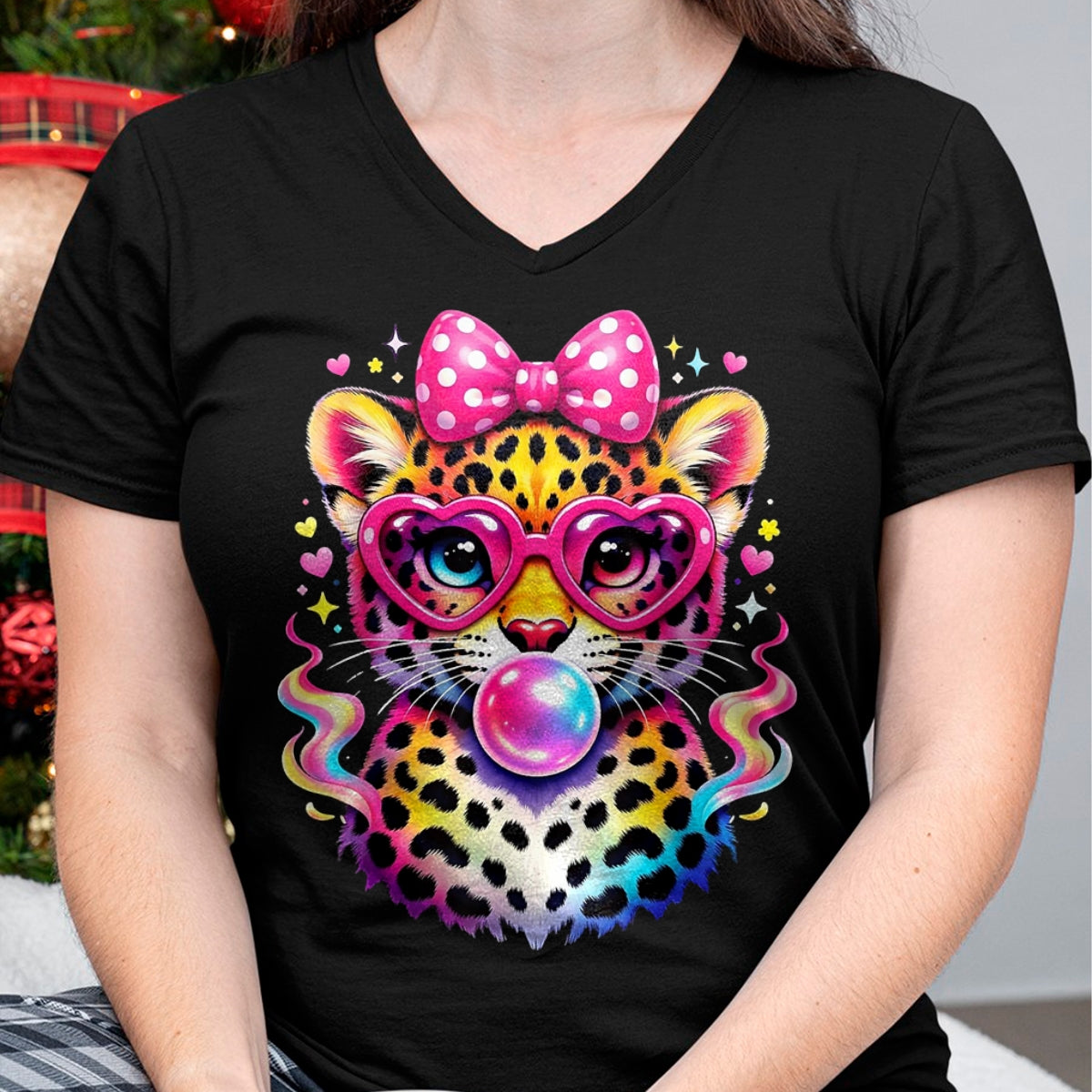 Best Student Shirt, Funny Back To School UnisexT-Shirt/Hoodie/Sweatshirt HLT00 - Funny Leopard Glasses Blowing Bubble Gum Back to School Kids T-Shirt, Women, Black, Medium