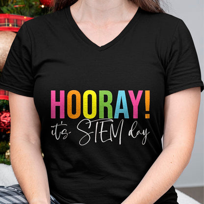 Best Student Shirt, Funny Back To School UnisexT-Shirt/Hoodie/Sweatshirt HLT00 - Hooray It_s STEM Day Teacher Specials Squad Back to School T-Shirt, Women, Black, X-Large