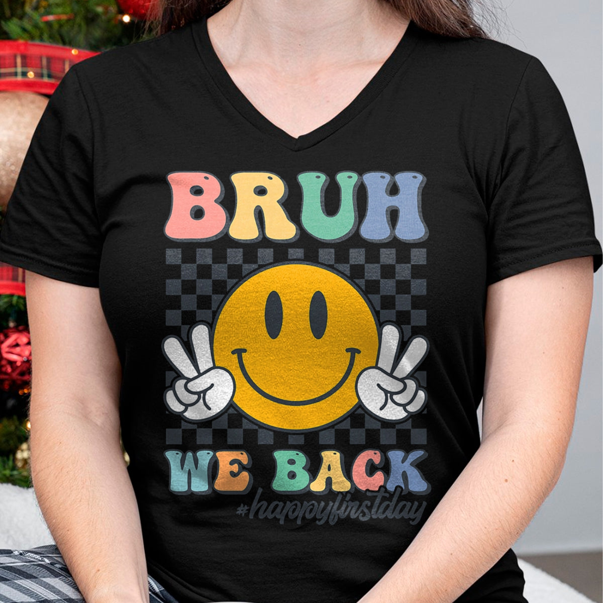 Best Student Shirt, Funny Back To School UnisexT-Shirt/Hoodie/Sweatshirt HLT00 - Bruh We Back Retro Smile Face Happy First Day of School T-Shirt