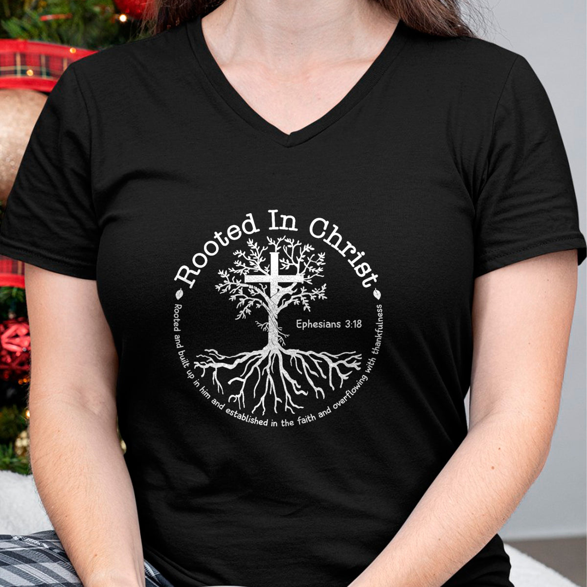 Christian Tee, Christian Faith Unisex T-Shirt/Hoodie/Sweatshirt HLT00 - Jesus Cross Pray Bible Verse Christian Rooted In Christ T-Shirt