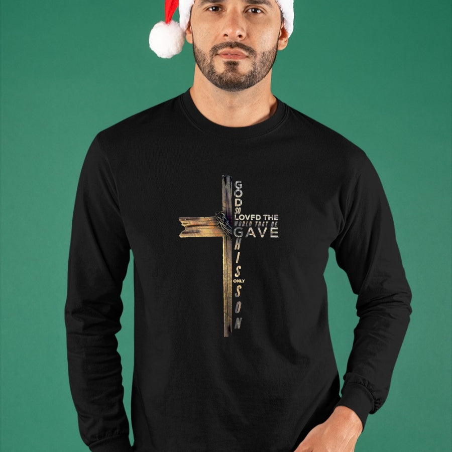 Christian Tee, Christian Faith Unisex T-Shirt/Hoodie/Sweatshirt HLT00 - John 316 Christian Cross Bible T-Shirt