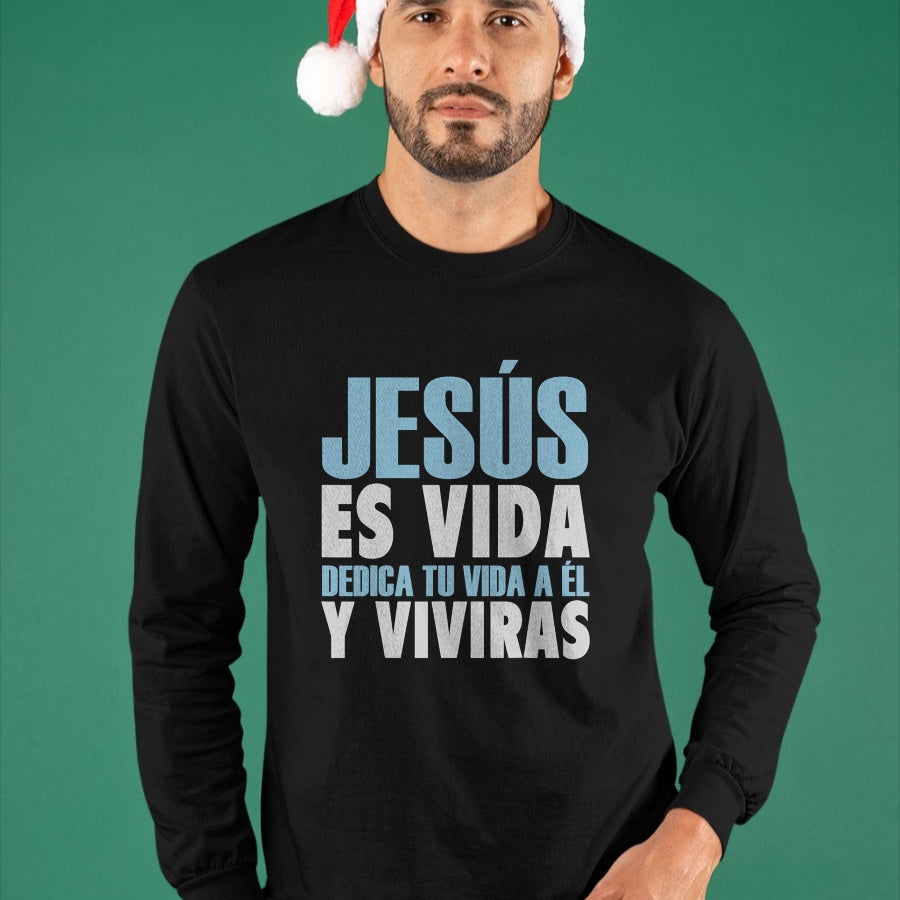 Christian Tee, Christian Faith Unisex T-Shirt/Hoodie/Sweatshirt HLT00 - Jesus Es Vida, Spanish T-Shirt, Spanish Christian Shirt T-Shirt