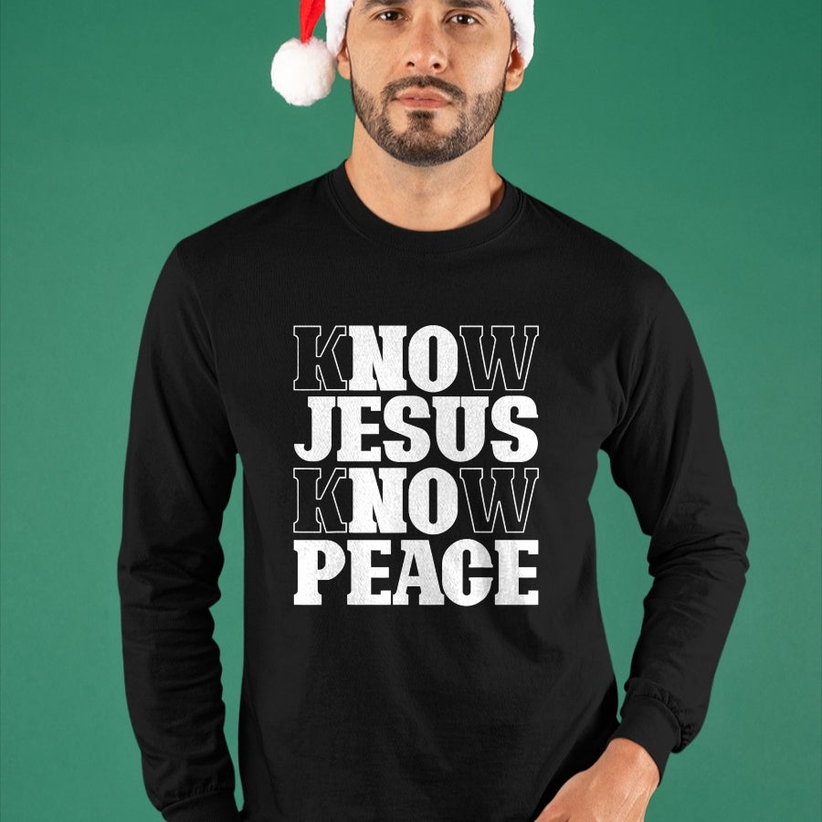 Christian Tee, Christian Faith Unisex T-Shirt/Hoodie/Sweatshirt HLT00 - Know Jesus Know Peace Religion God Church Christian Gifts T-Shirt
