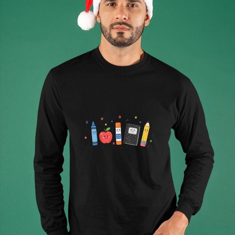 Best Student Shirt, Funny Back To School UnisexT-Shirt/Hoodie/Sweatshirt HLT00 - Funny Teacher Back to School Crayon Apple Pencil Notebook T-Shirt