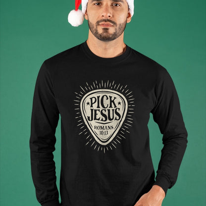 Christian Tee, Christian Faith Unisex T-Shirt/Hoodie/Sweatshirt HLT00 - Guitar Pick Jesus Christian Music Guitarist Pastor Retro T-Shirt