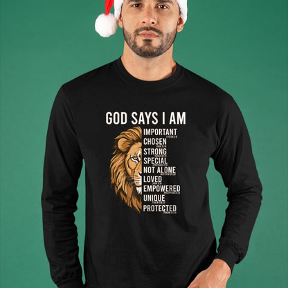 Christian Tee, Christian Faith Unisex T-Shirt/Hoodie/Sweatshirt HLT00 - Jesus God Say I Am Christian-Shirt Men Fathers Blessed Dad T-Shirt