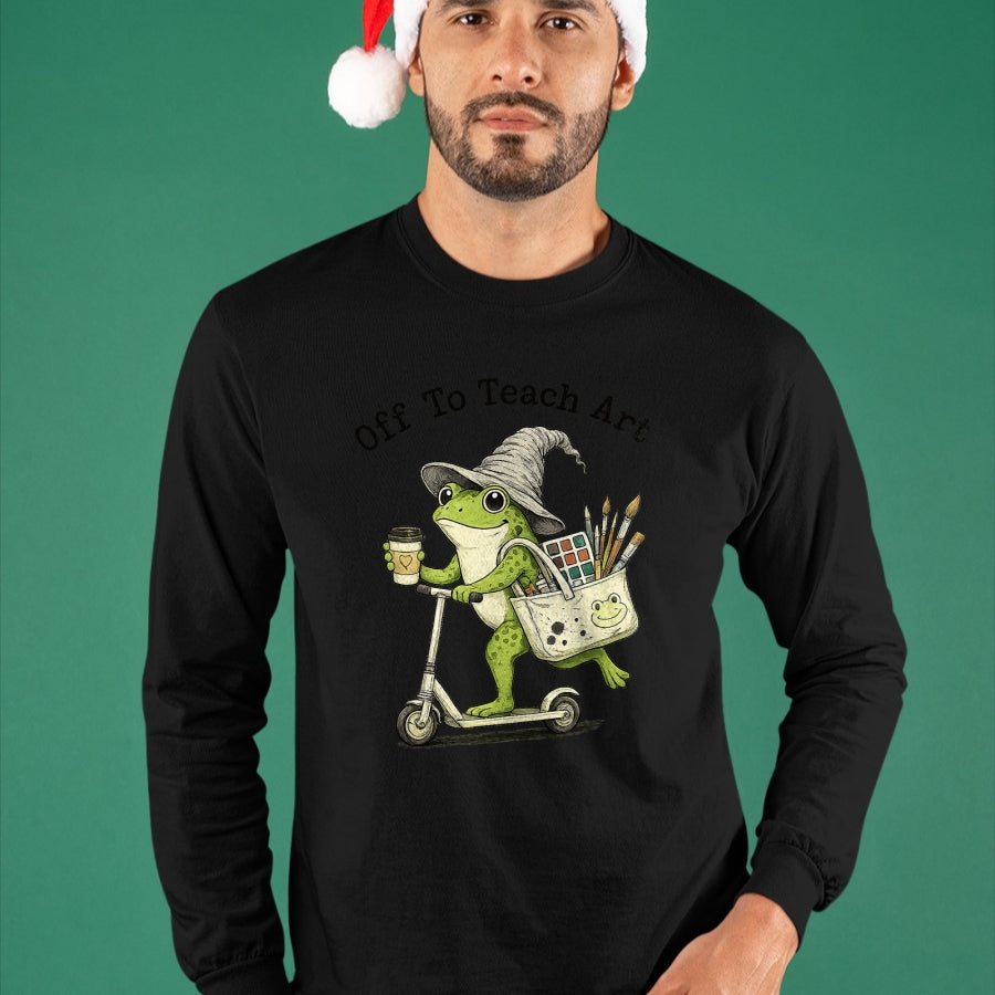 Best Student Shirt, Funny Back To School UnisexT-Shirt/Hoodie/Sweatshirt HLT00 - Frog Art Teacher Off to Teach Creative Classroom Painting T-Shirt