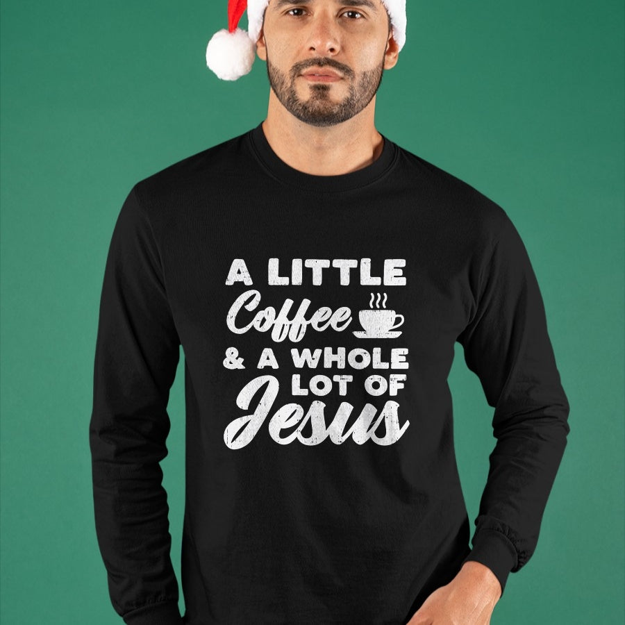 Christian Tee, Christian Faith Unisex T-Shirt/Hoodie/Sweatshirt HLT00 - Little Coffee Jesus God Christ Religious Christian Gift T-Shirt