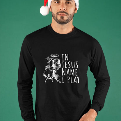 Christian Tee, Christian Faith Unisex T-Shirt/Hoodie/Sweatshirt HLT00 - Christian Drumming In Jesus Name Play Drums Worship Drummer T-Shirt (1)